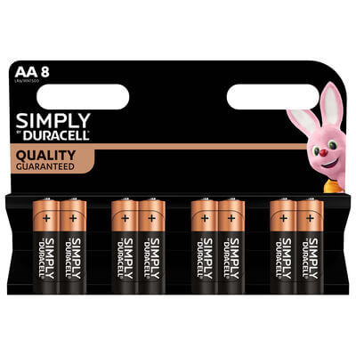 Duracell Simply Batteries  8 Pack AA