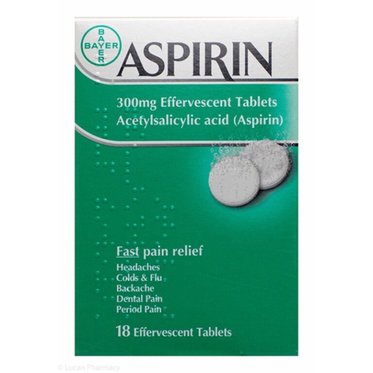 Aspirin 300mg Effervescent tablets 18Pk HealthWise