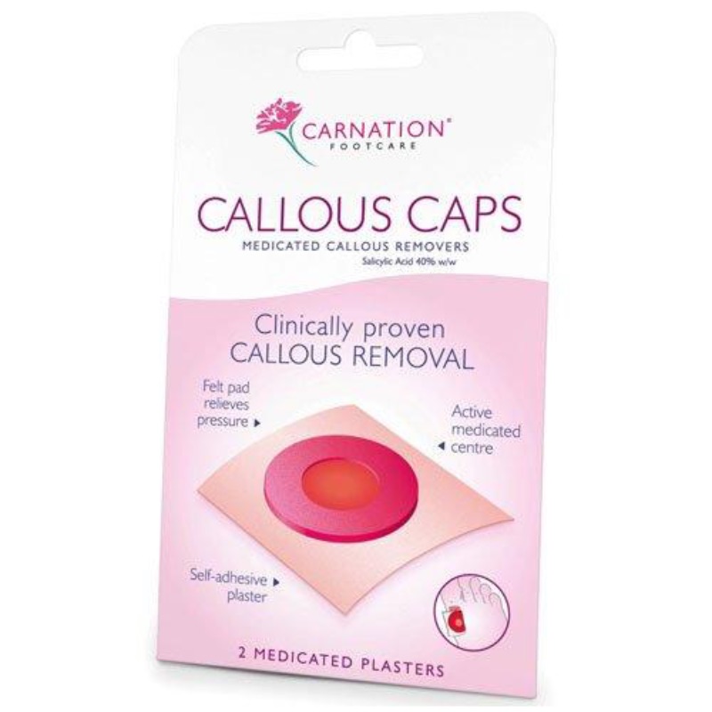Carnation Callous Caps 40% W/w Medicated Plasters 2Pk