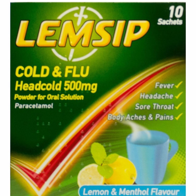 Lemsip Cold & Flu Headcold 500 Mg Powder For Oral Solution 10Pk