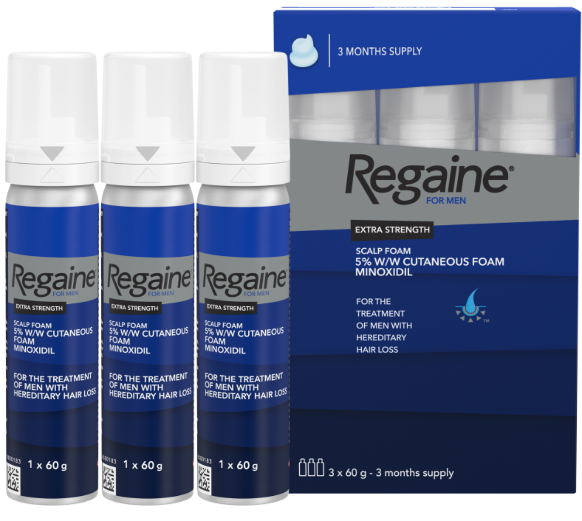 Regaine For Men Extra Strength Scalp Foam 5% W/w Foam 3Pk