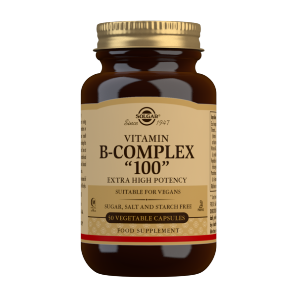 Solgar Vitamin B-Complex “100” Extra High Potency Vegetable Capsules 50Pk