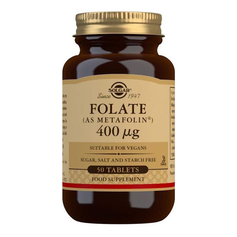 Solgar Folate (as Metafolin) 400 Mcg Tablets 50Pk