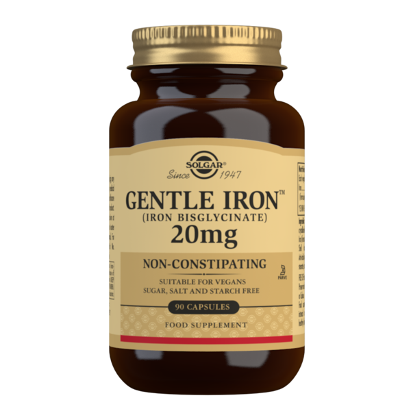 Solgar Gentle Iron (Iron Bisglycinate) 20 Mg Vegetable Capsules 90Pk