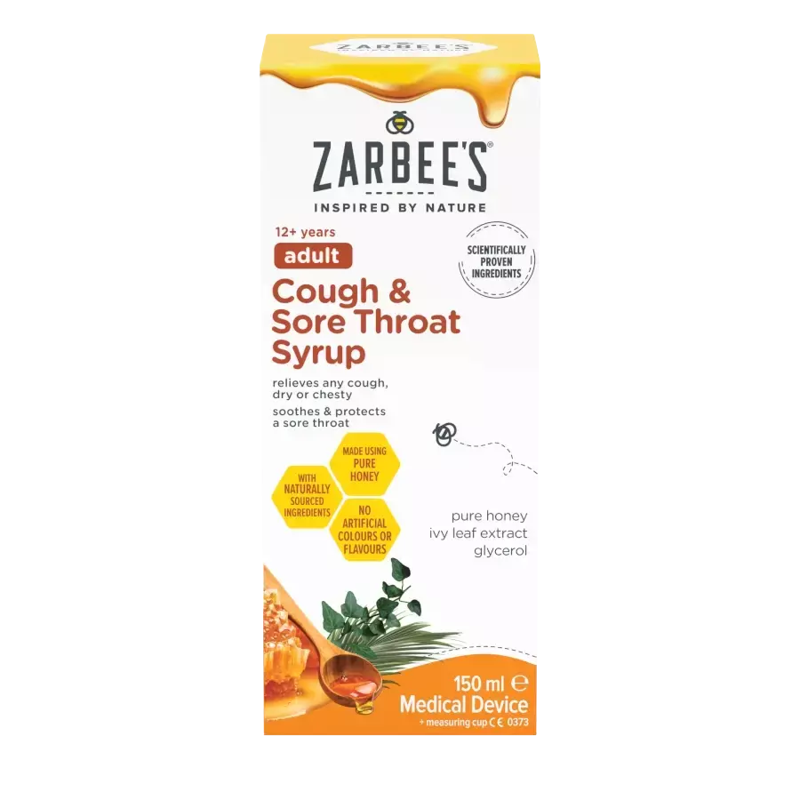 Zarbee’s® Adult Cough & Sore Throat Syrup​