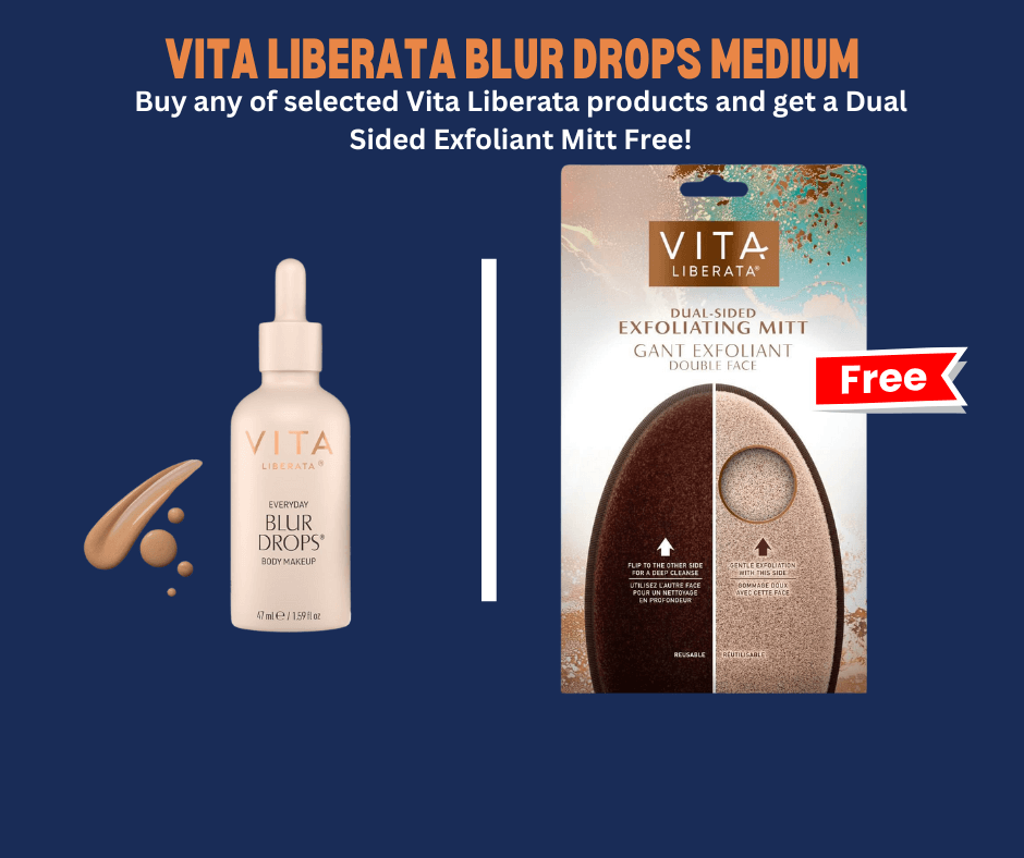 Vita Liberata Blur Drops Medium | Instant Body Makeup With Free Exfoliating Mitt