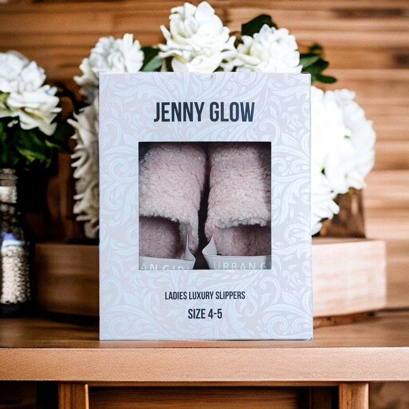 Jenny Glow Ladies Pink Slippers – Boxed