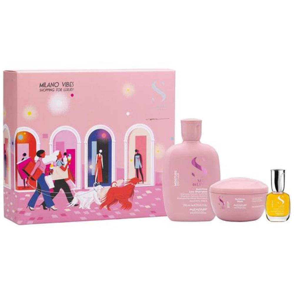 Alfaparf Semi Di Lino Moisture Trio Gift Set For Dry Hair
