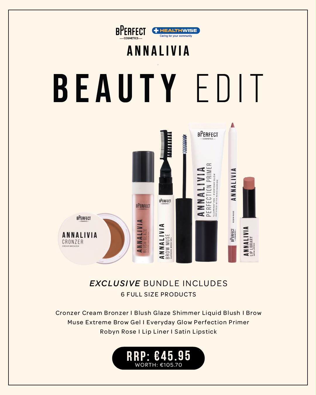 BPerfect X Annalivia Beauty Edit 6-Piece Full Size Makeup Gift Set | Healthwise